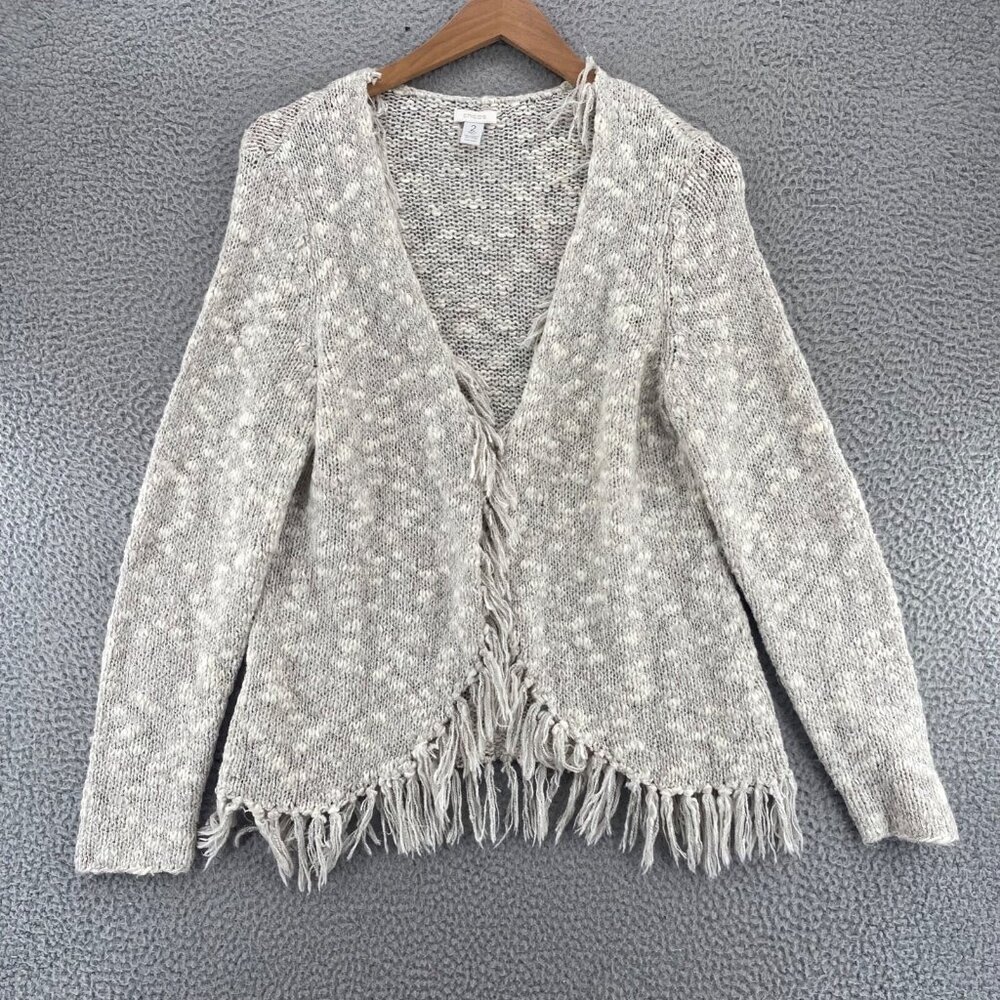 Chicos Sweater Womens 2 Us Large Ivory Wool Blend… - image 1